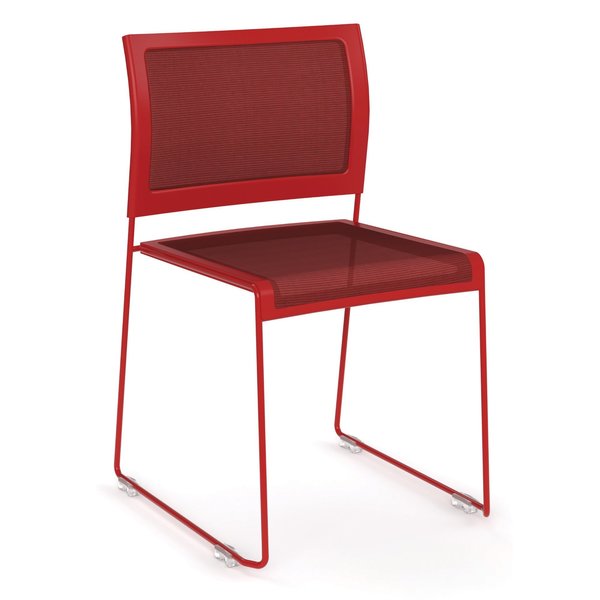 Officesource Color Stack Collection Mesh Stack Chair with Painted Frame 628MRD